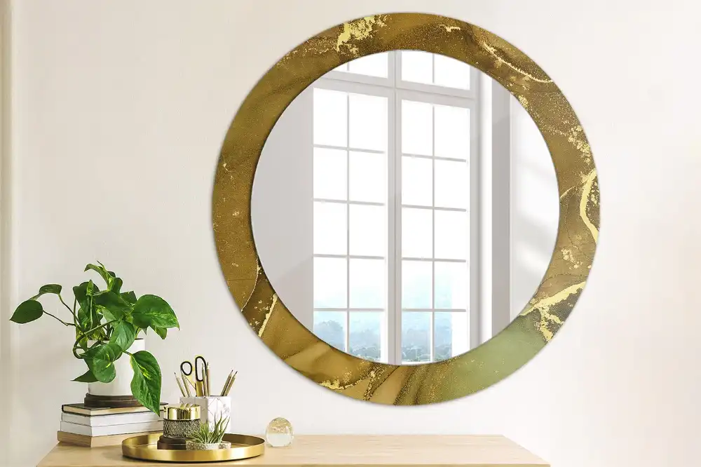 Round decorative mirror Metallic swirls