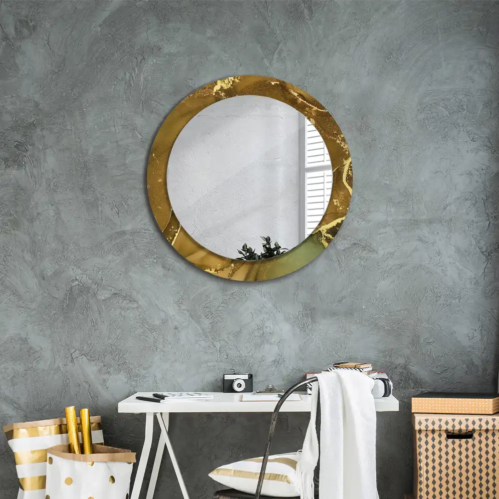 Round decorative mirror Metallic swirls