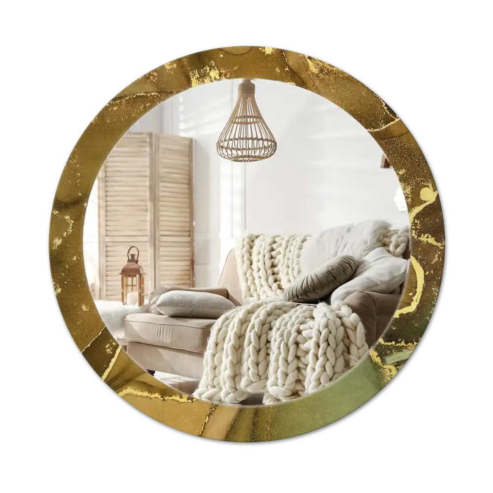 Round decorative mirror Metallic swirls
