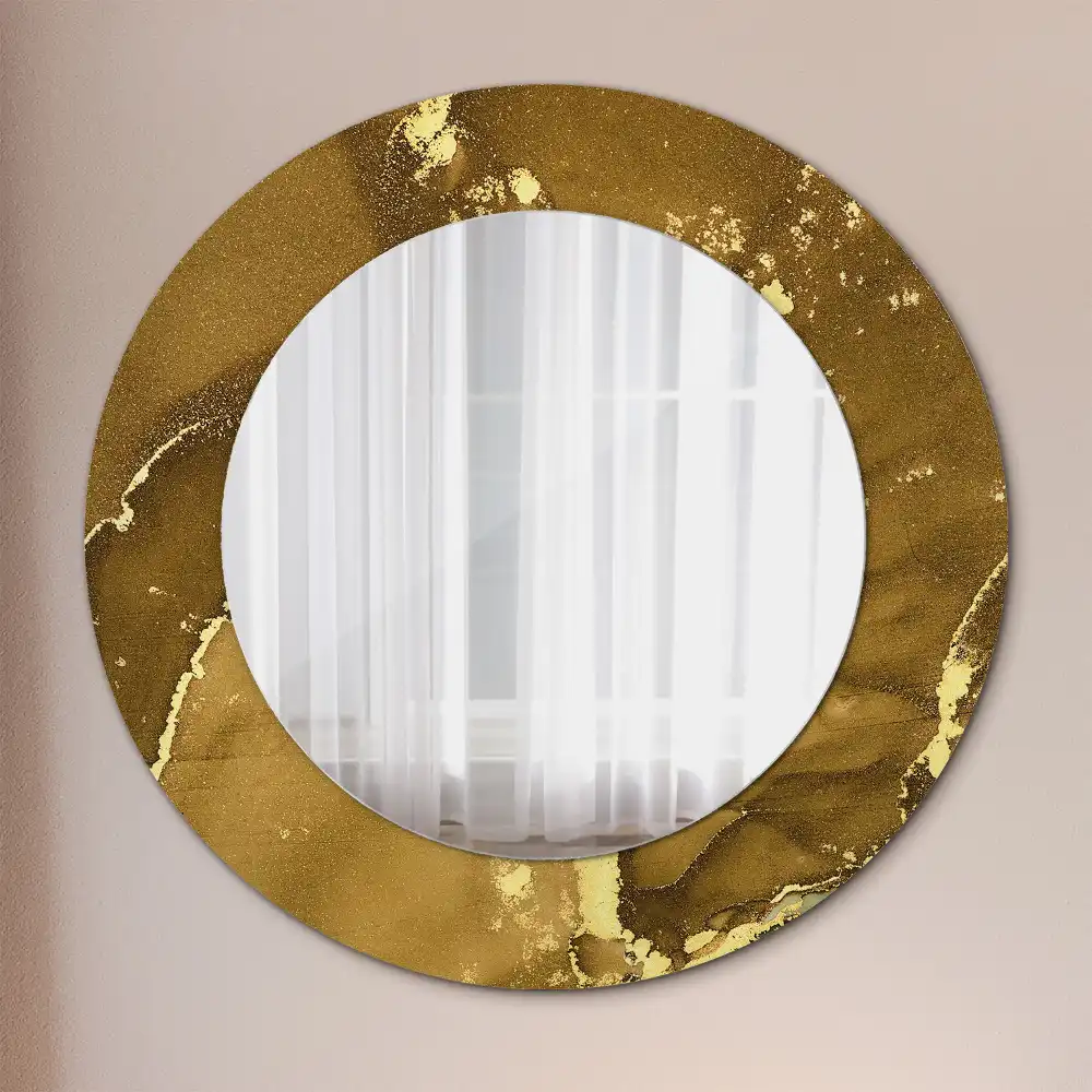Round decorative mirror Metallic swirls