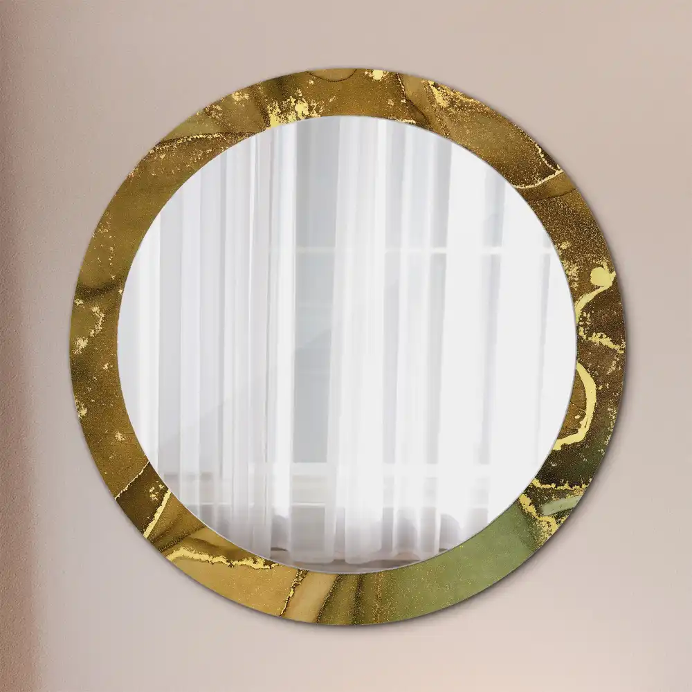 Round decorative mirror Metallic swirls