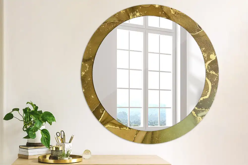 Round decorative mirror Metallic swirls