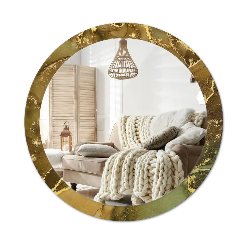 Round decorative mirror Metallic swirls