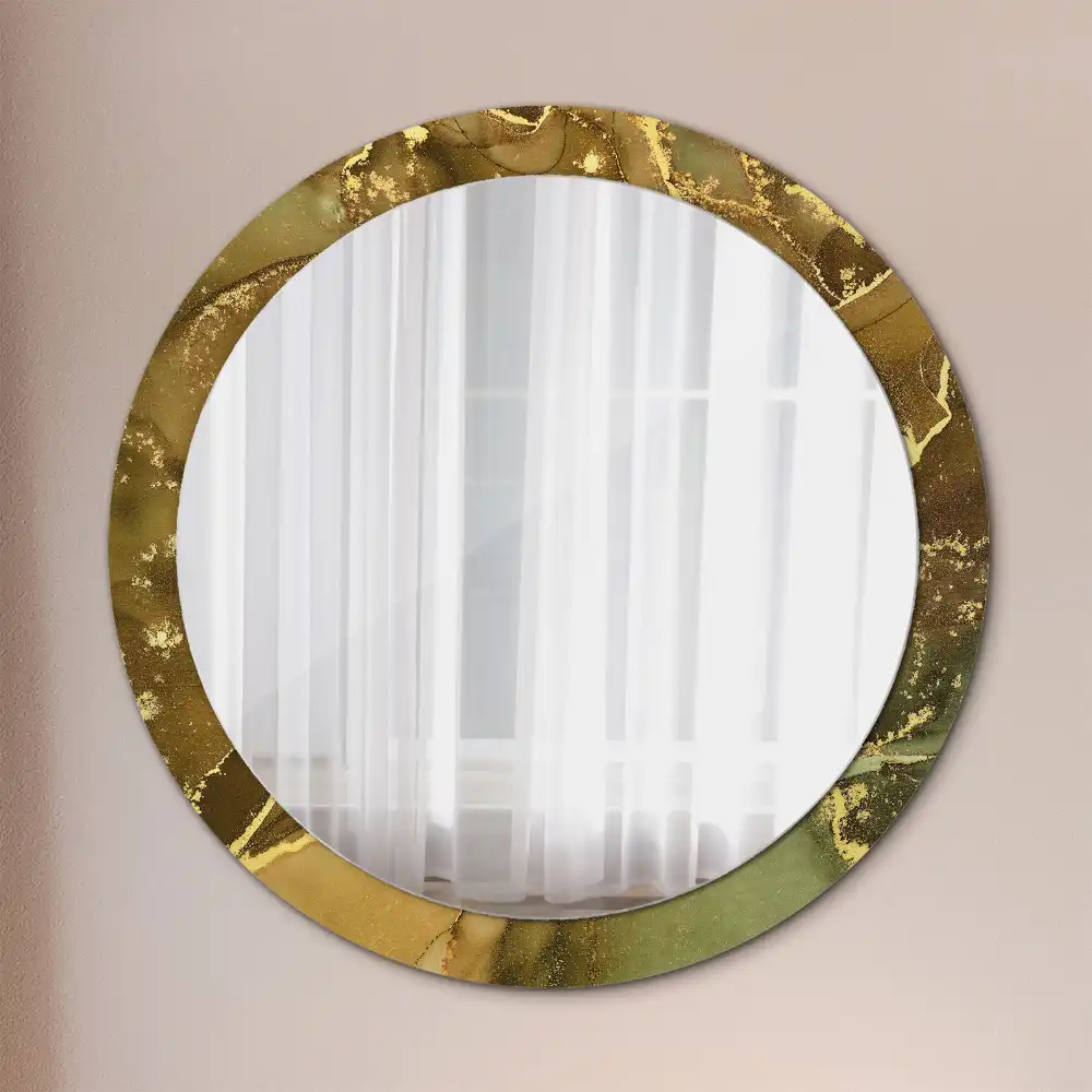 Round decorative mirror Metallic swirls