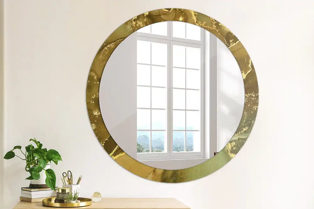 Round decorative mirror Metallic swirls