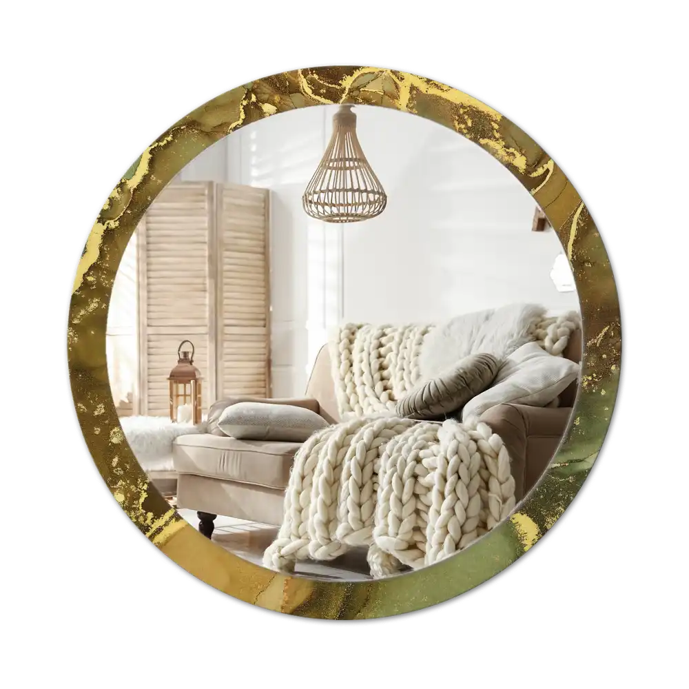 Round decorative mirror Metallic swirls