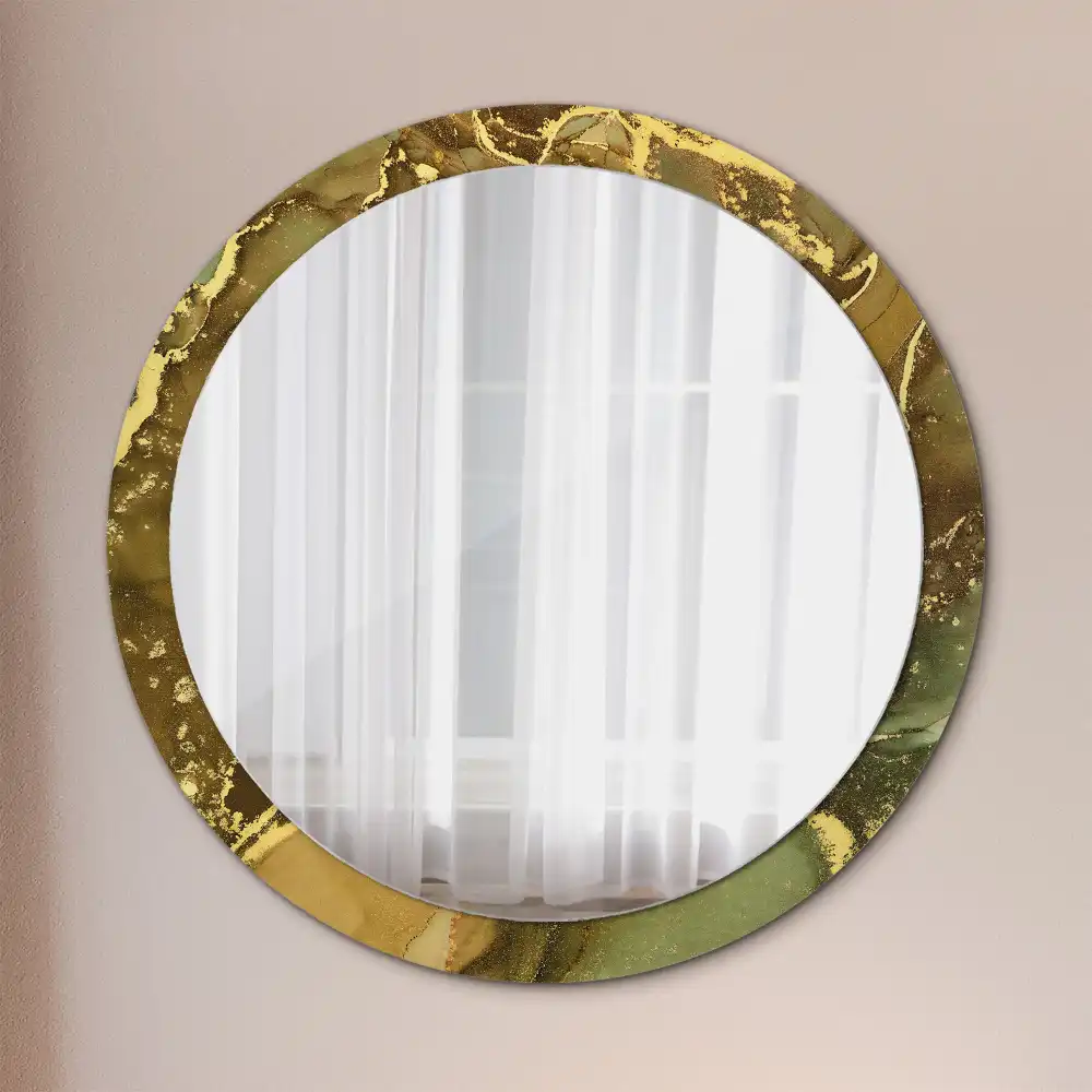 Round decorative mirror Metallic swirls