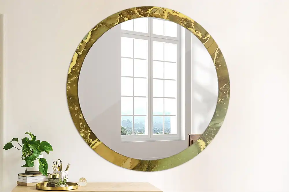 Round decorative mirror Metallic swirls