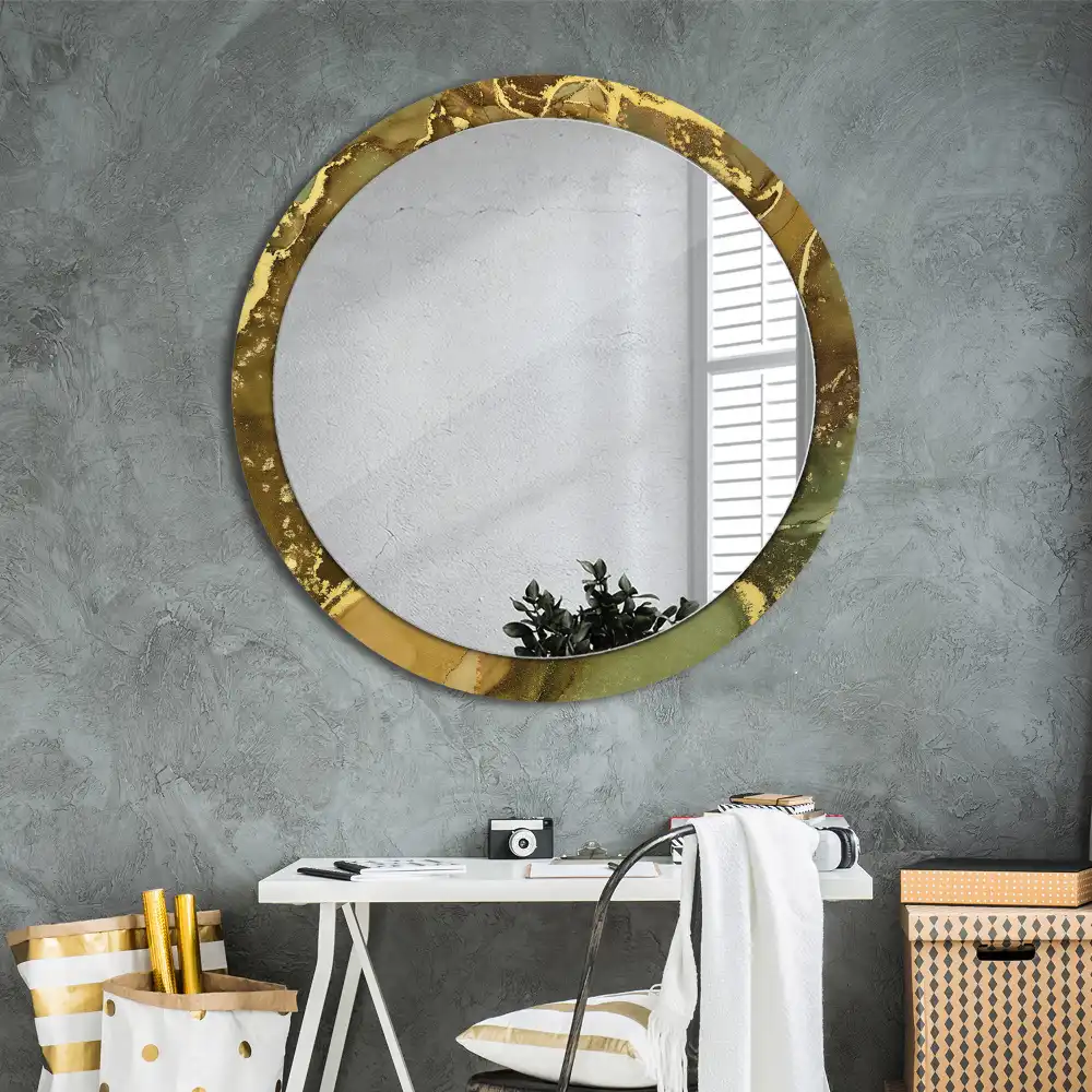 Round decorative mirror Metallic swirls