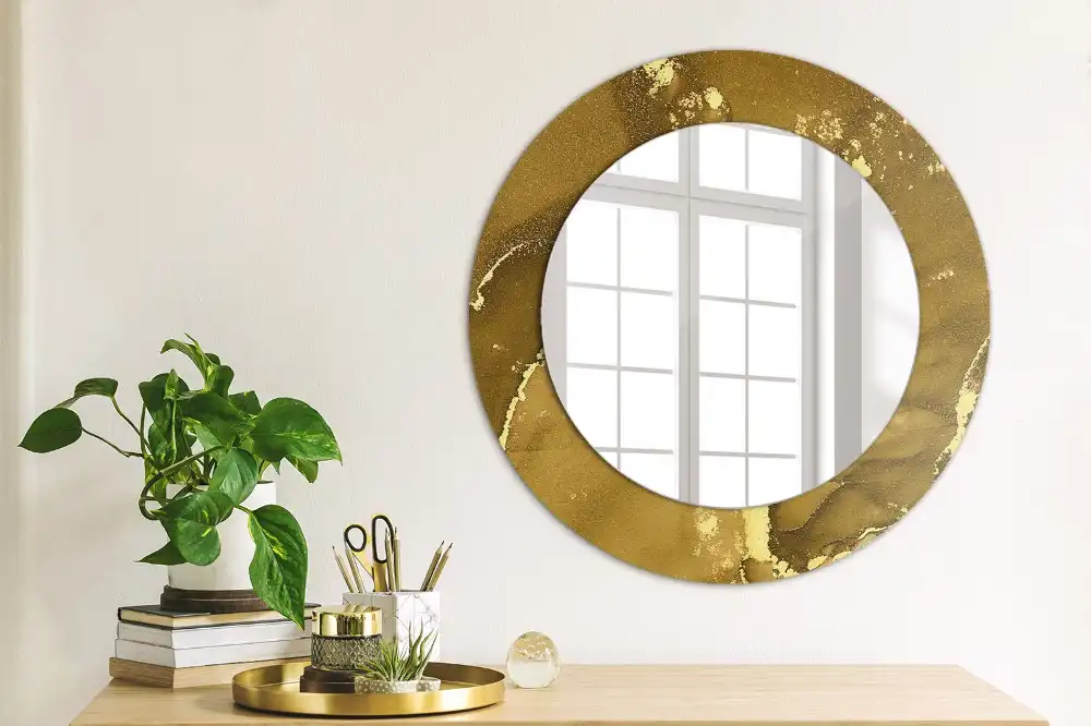 Round decorative mirror Metallic swirls