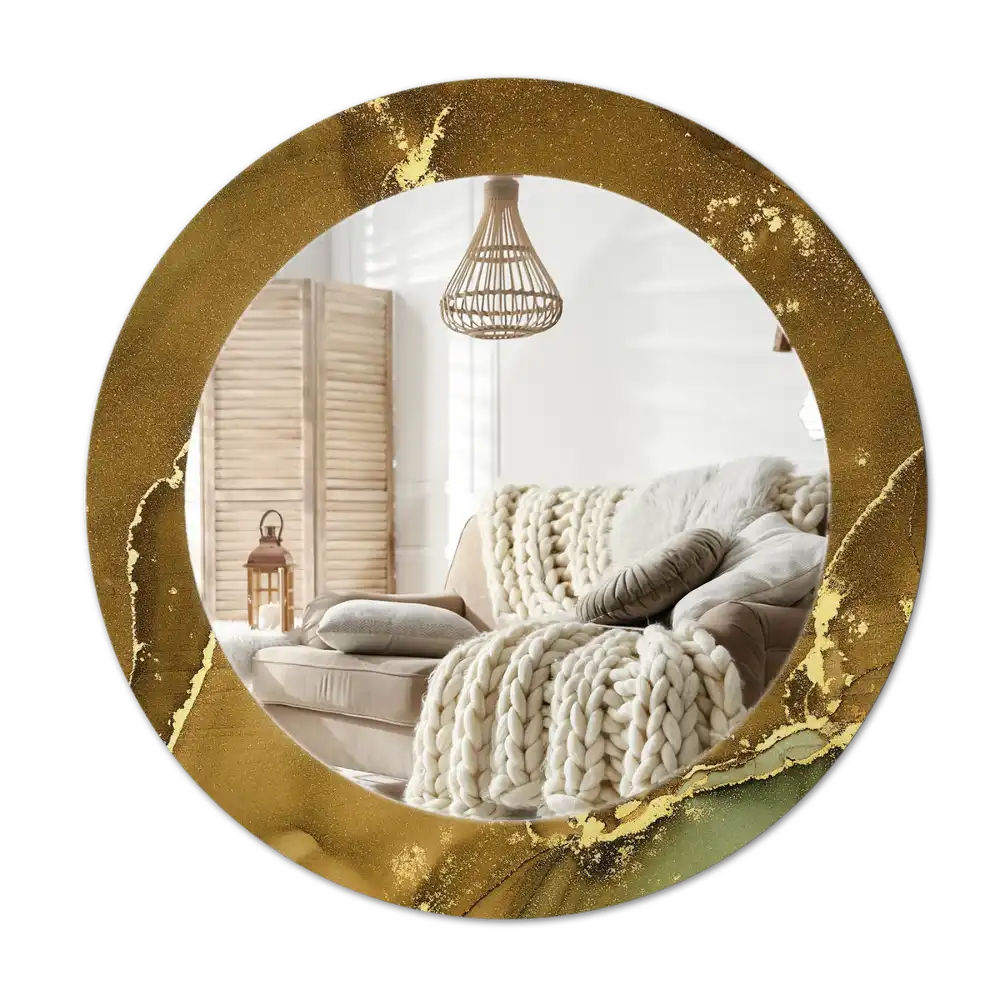 Round decorative mirror Metallic swirls