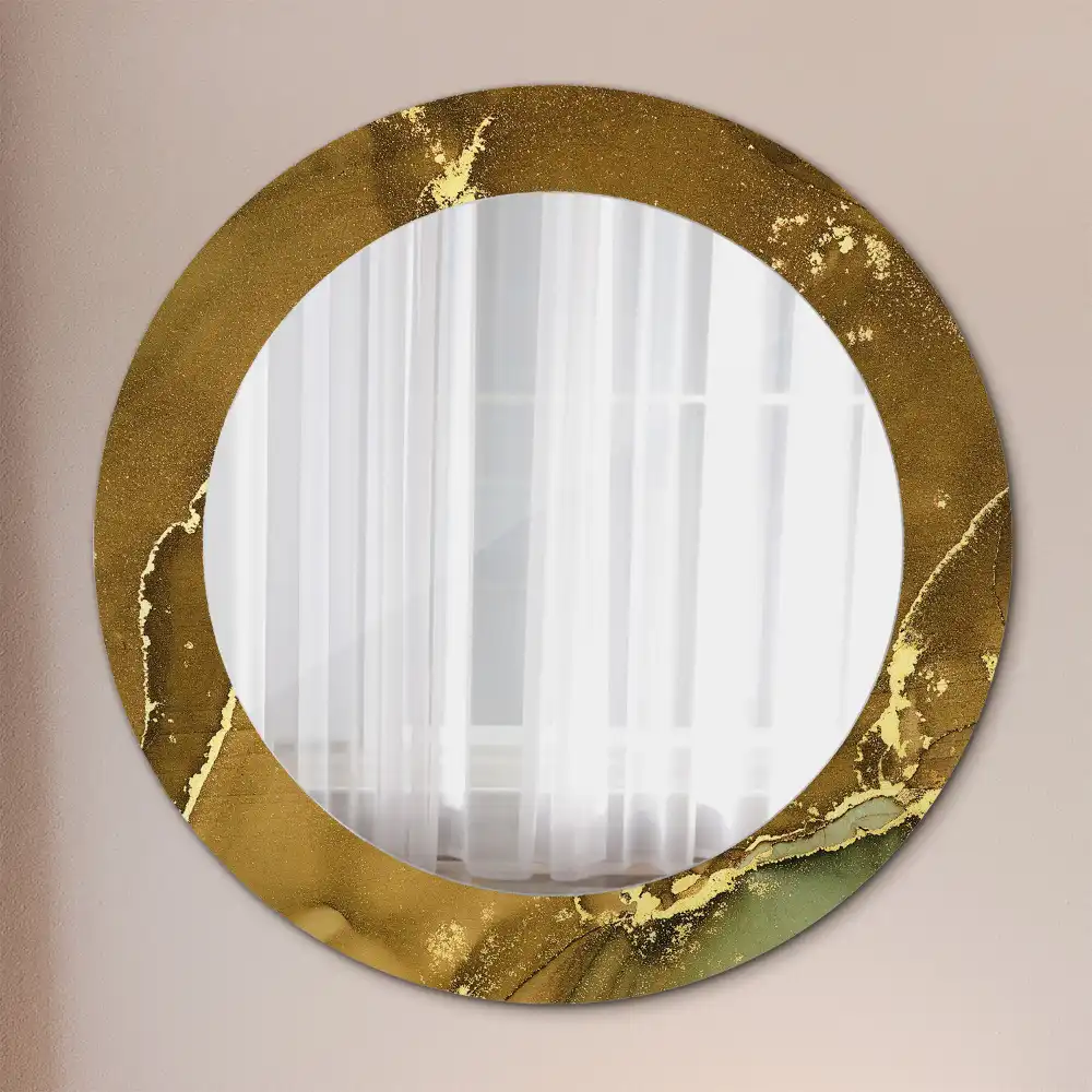 Round decorative mirror Metallic swirls