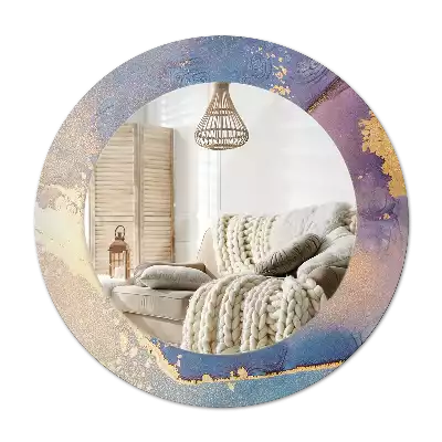 Round wall mirror decor Marble stone