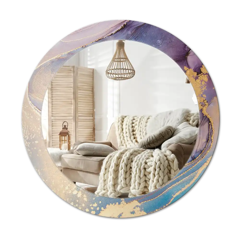 Round wall mirror decor Marble stone