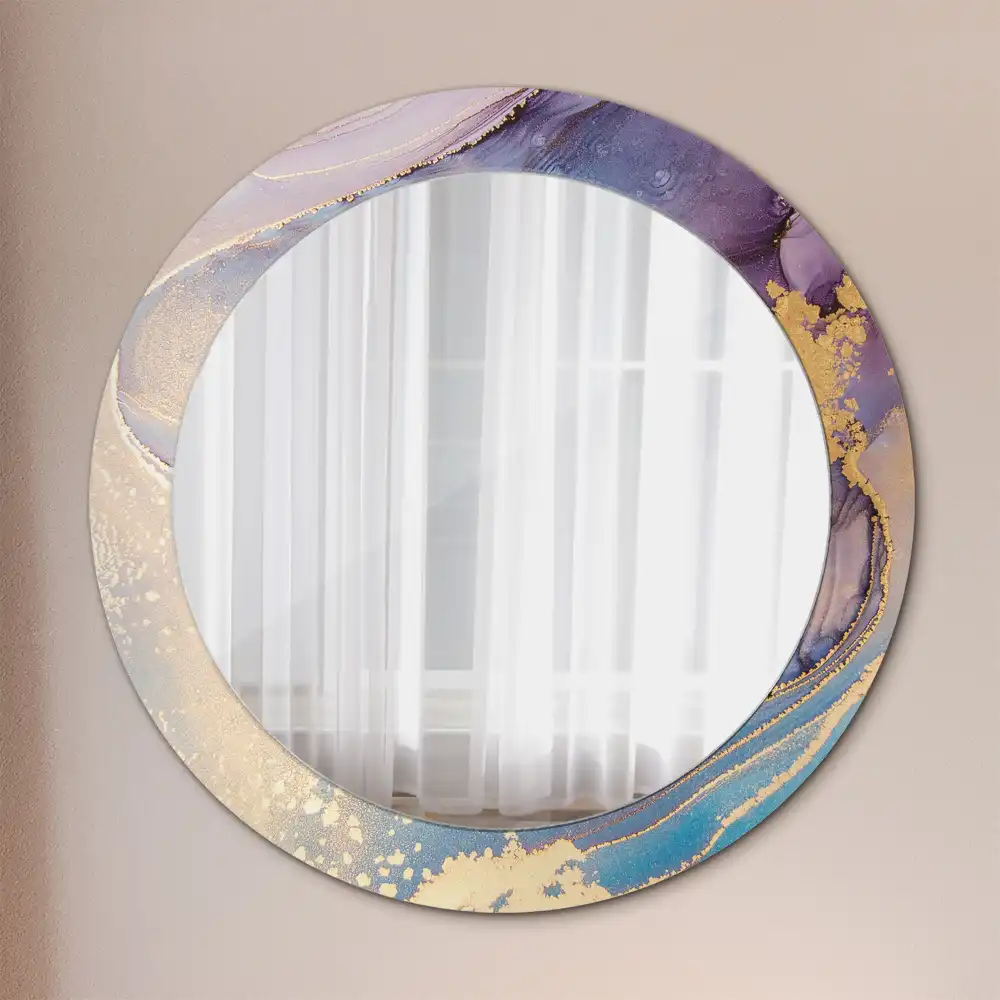 Round wall mirror decor Marble stone