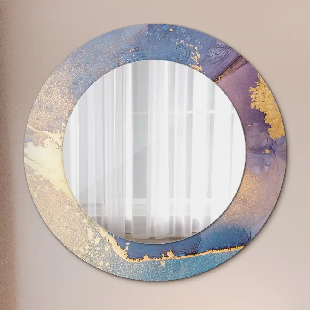 Round wall mirror decor Marble stone