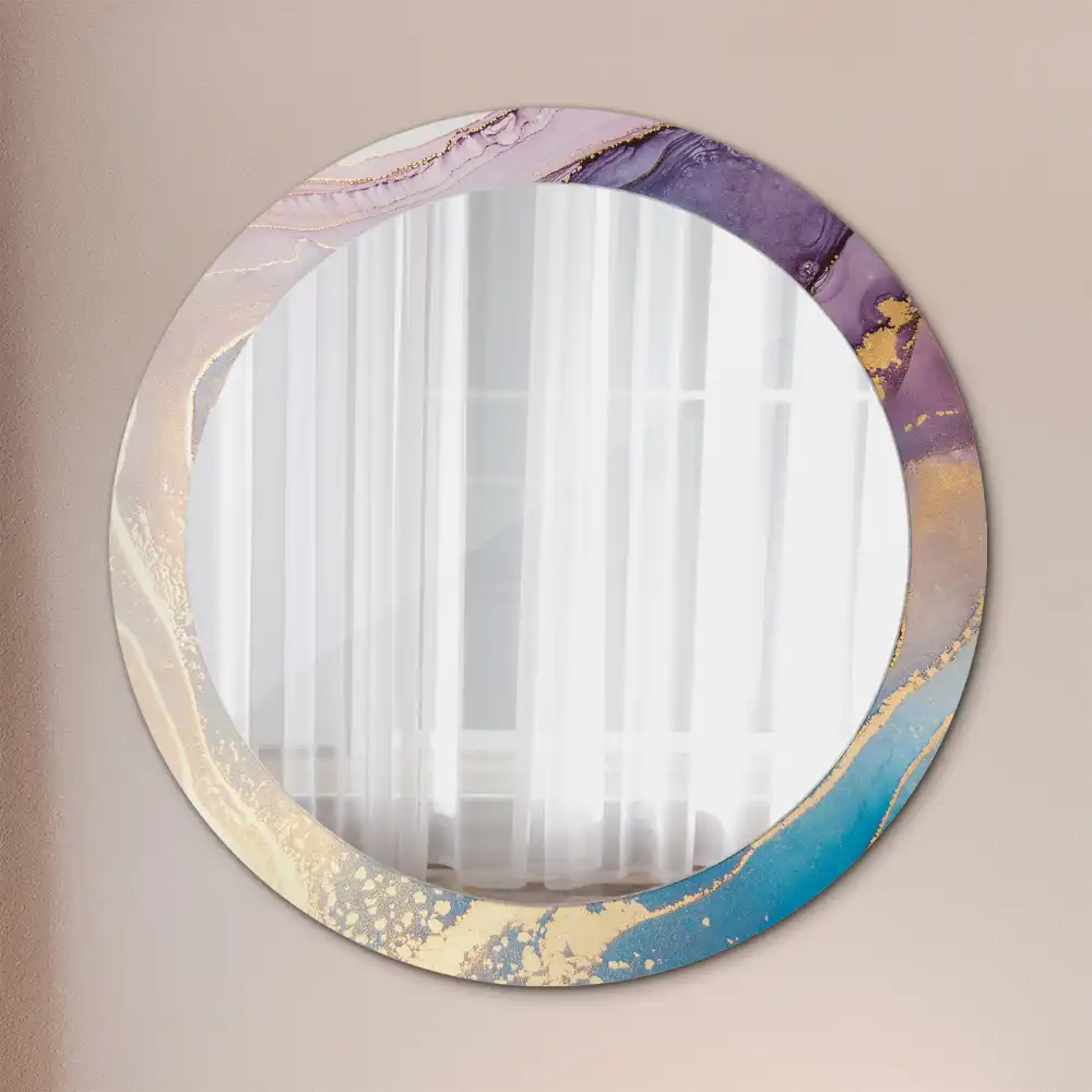 Round wall mirror decor Marble stone
