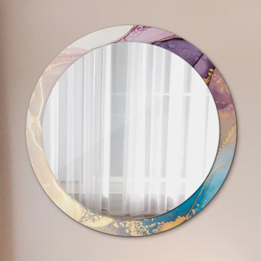 Round wall mirror decor Marble stone