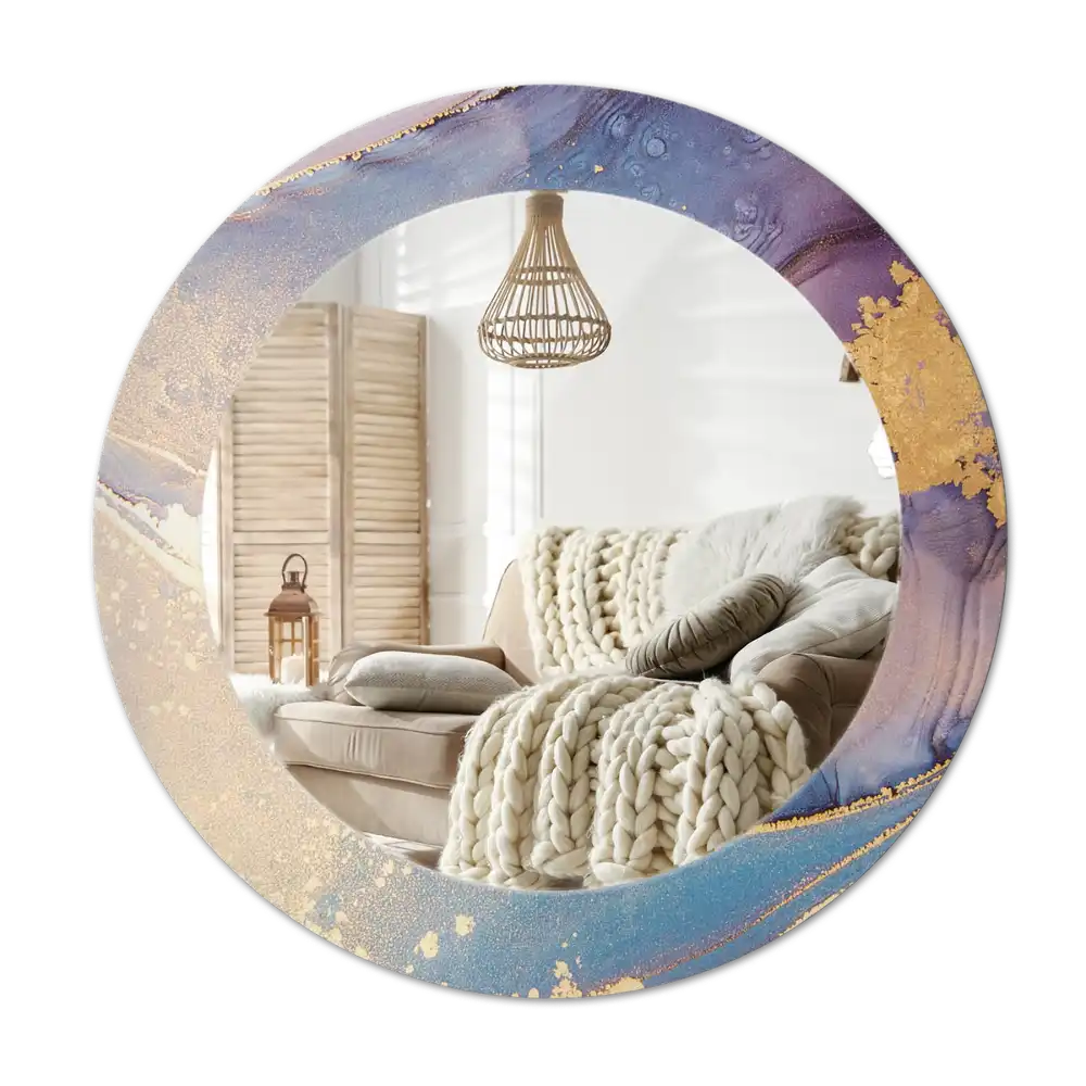 Round wall mirror decor Marble stone