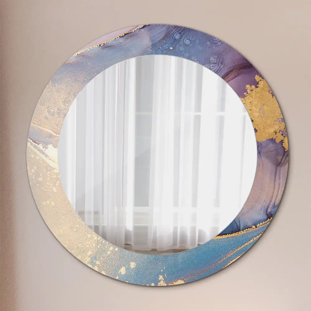 Round wall mirror decor Marble stone