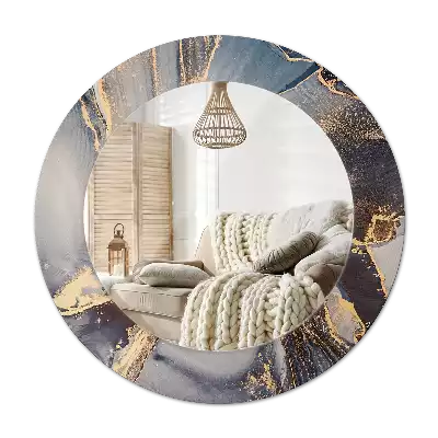 Round wall mirror decor Abstract paints