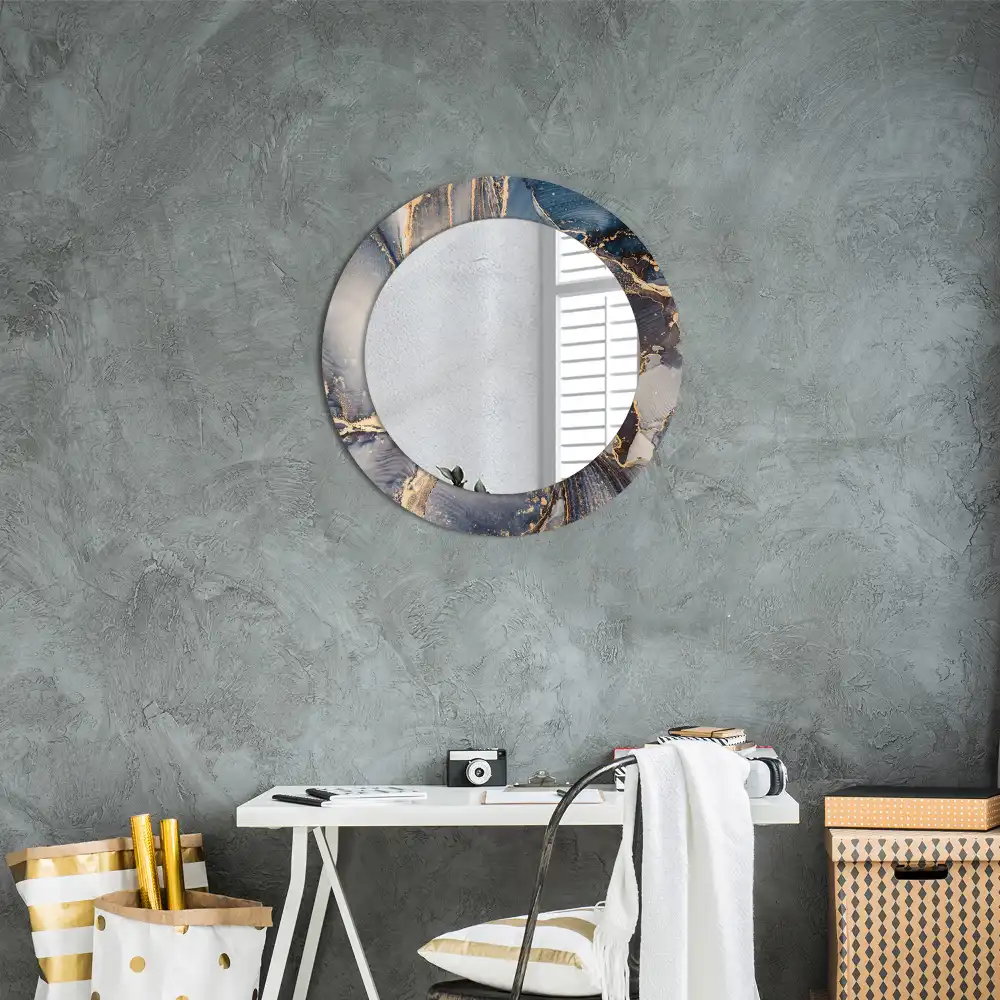 Round wall mirror decor Abstract paints