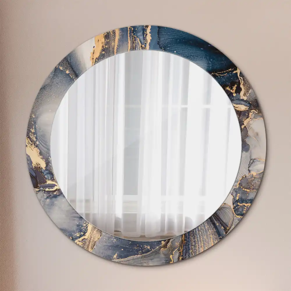 Round wall mirror decor Abstract paints