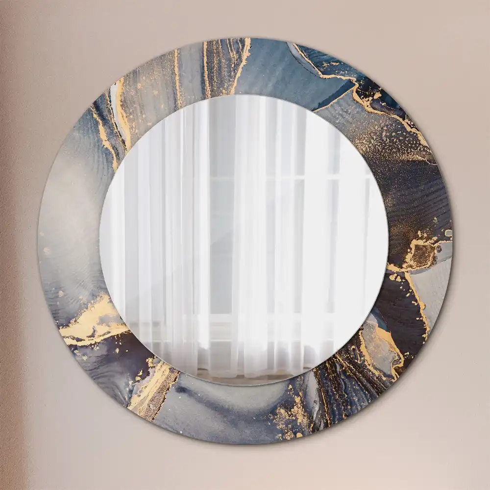 Round wall mirror decor Abstract paints