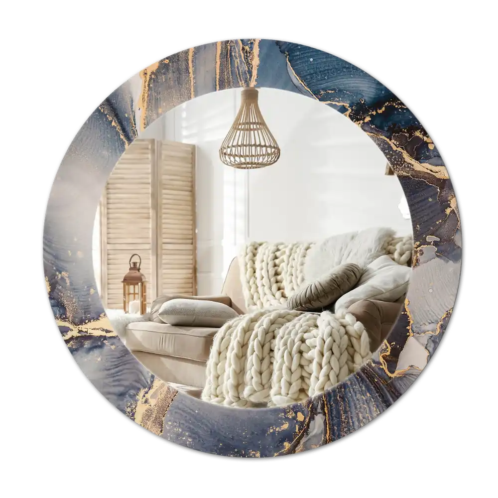 Round wall mirror decor Abstract paints