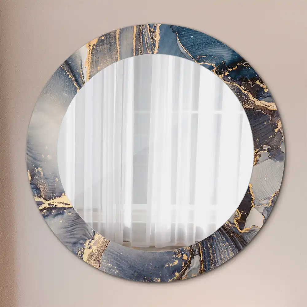 Round wall mirror decor Abstract paints