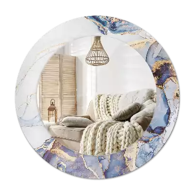 Round printed mirror Abstract art