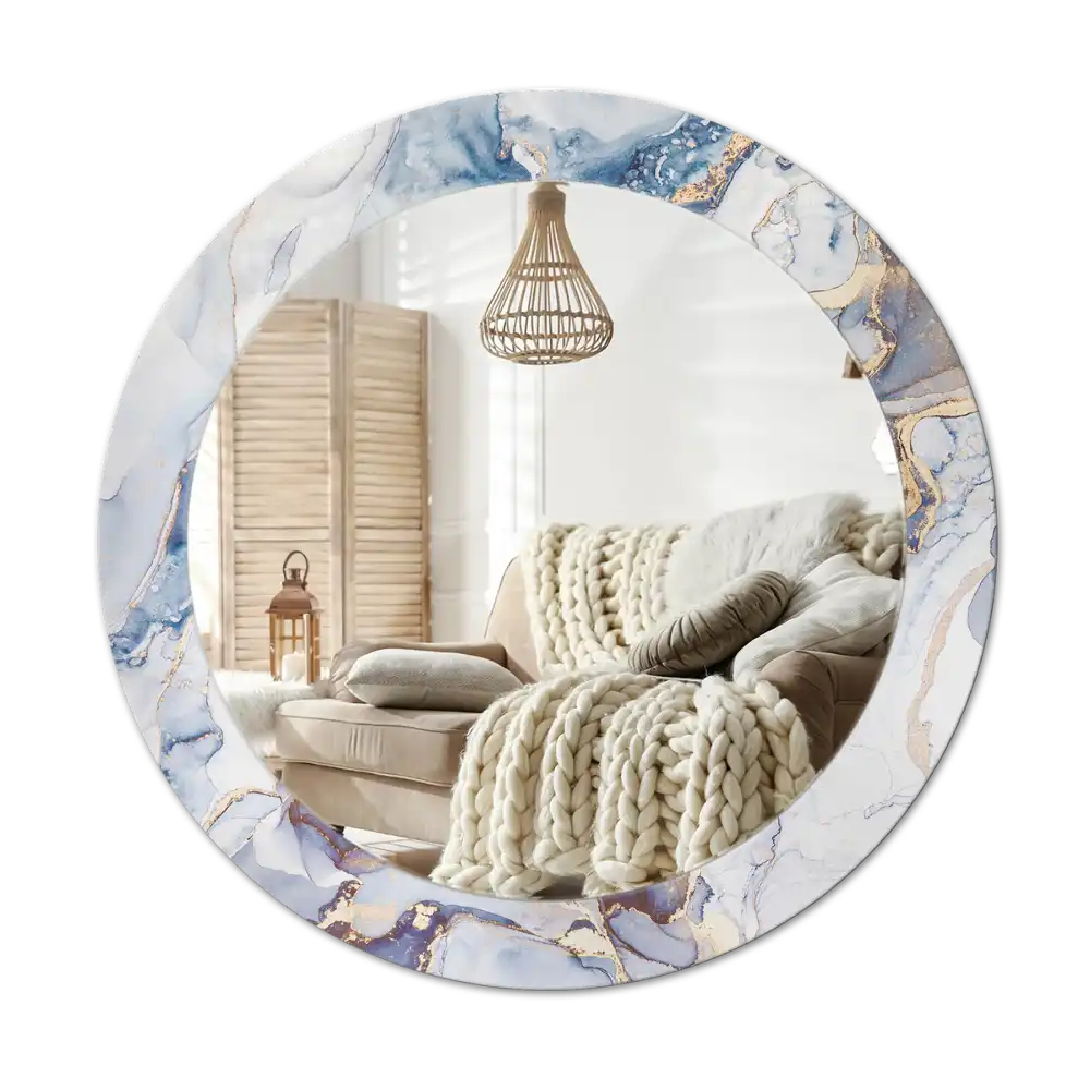 Round printed mirror Abstract art