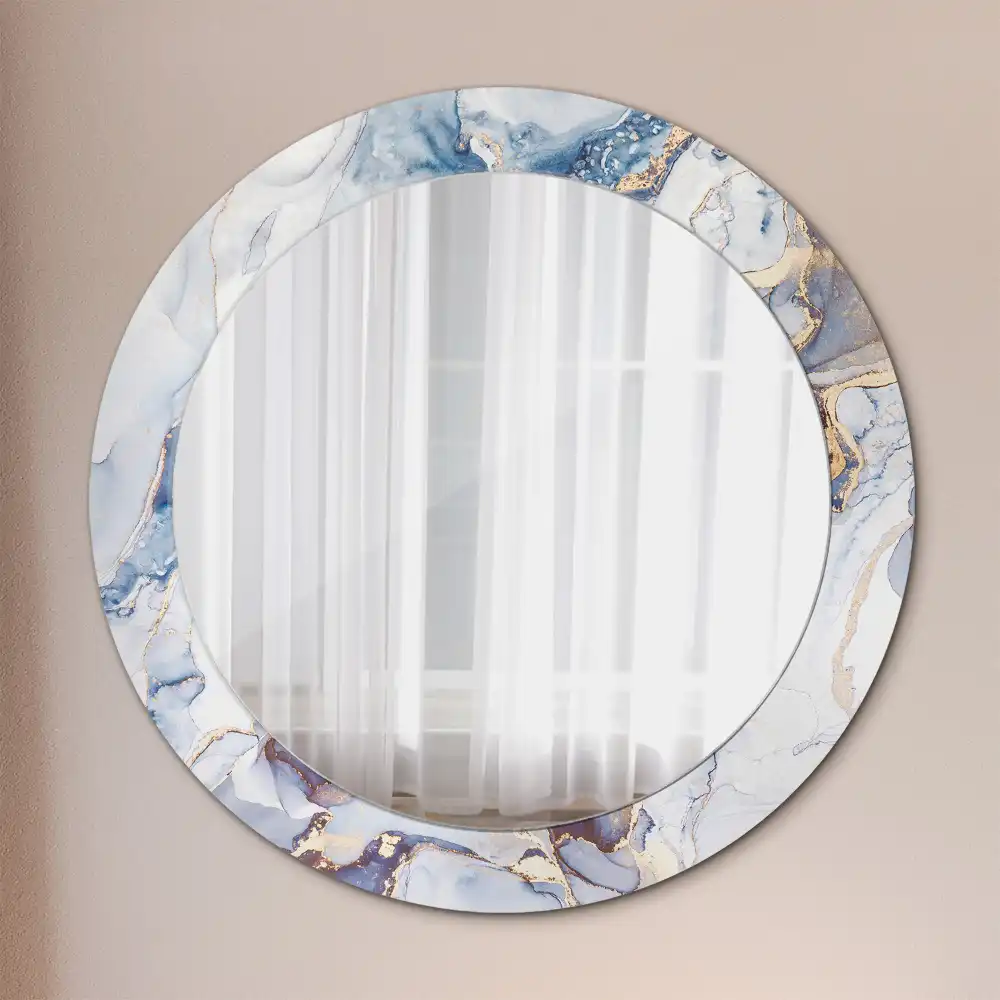 Round printed mirror Abstract art