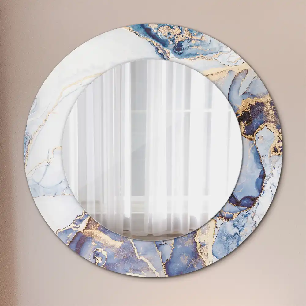 Round printed mirror Abstract art