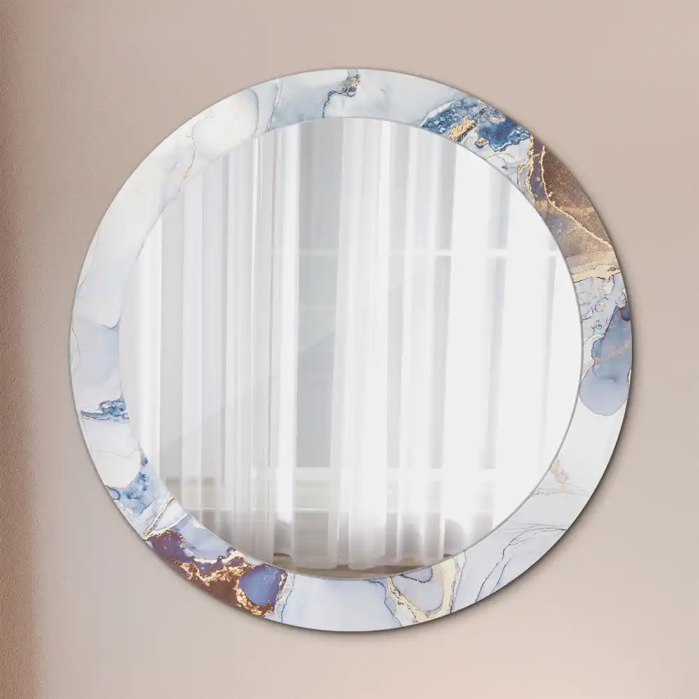 Round printed mirror Abstract art