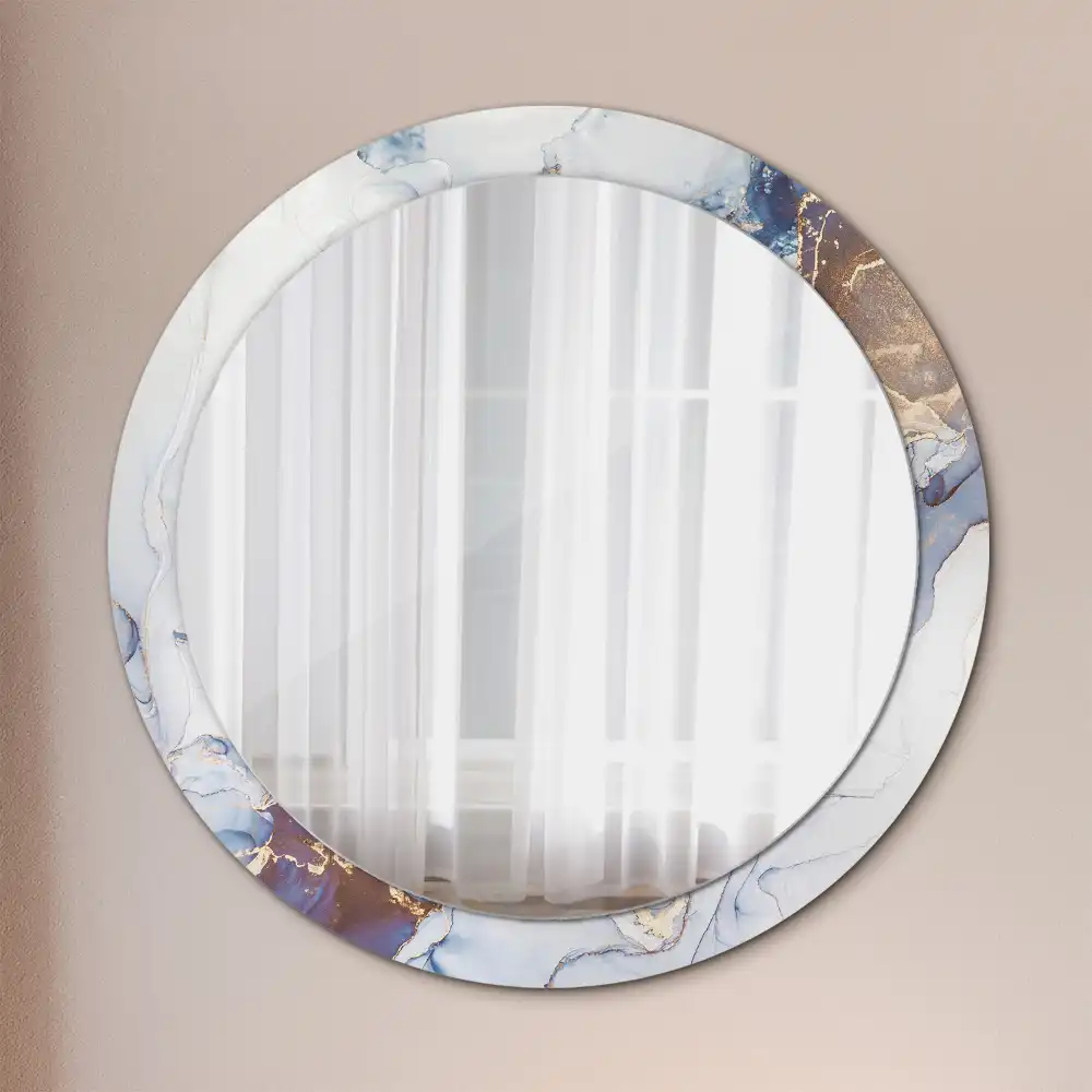 Round printed mirror Abstract art