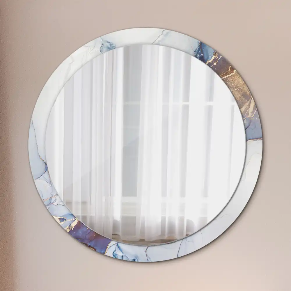 Round printed mirror Abstract art