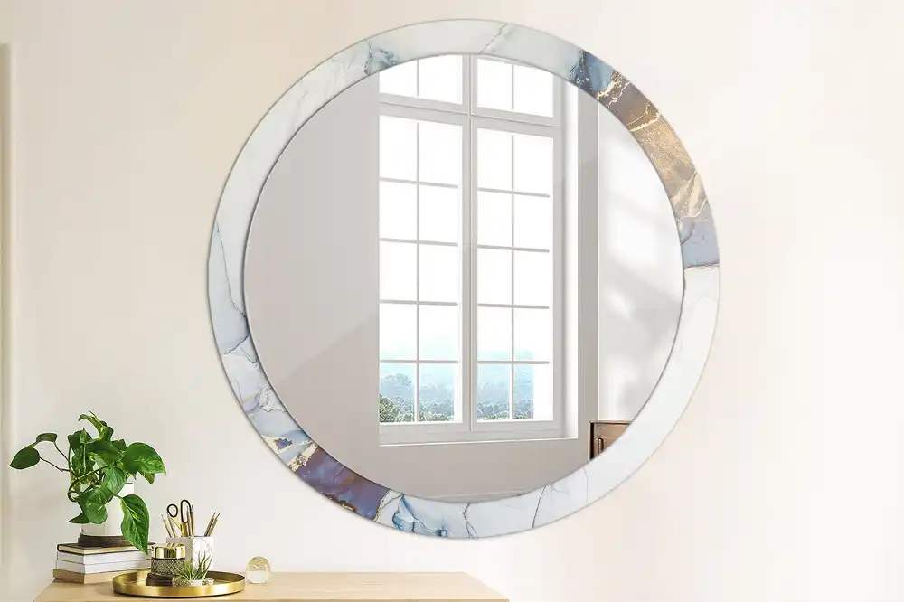 Round printed mirror Abstract art