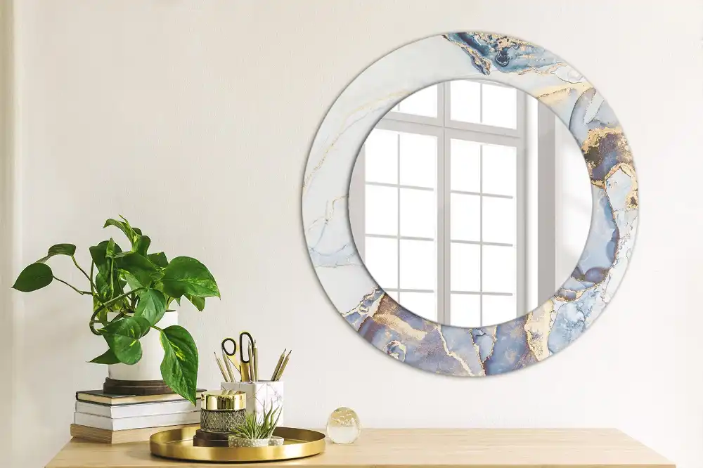 Round printed mirror Abstract art
