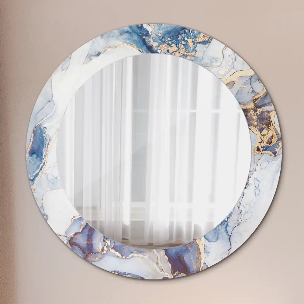 Round printed mirror Abstract art