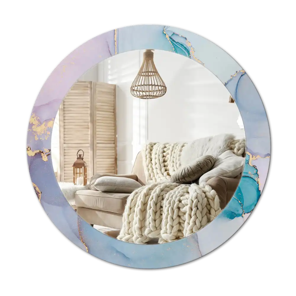 Round wall mirror decor Abstract fluid