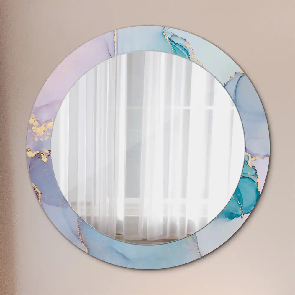 Round wall mirror decor Abstract fluid
