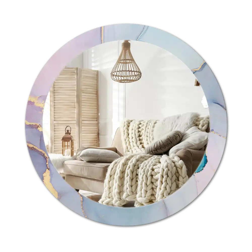 Round wall mirror decor Abstract fluid