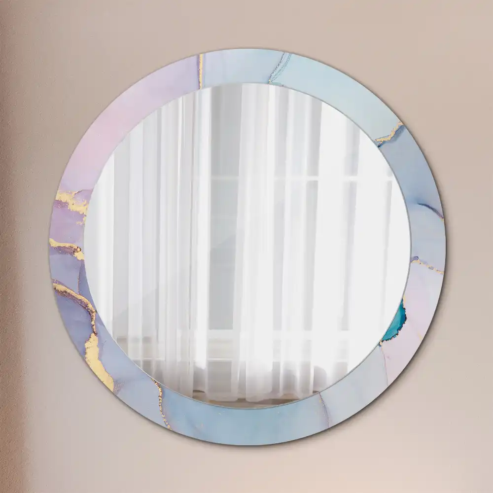 Round wall mirror decor Abstract fluid