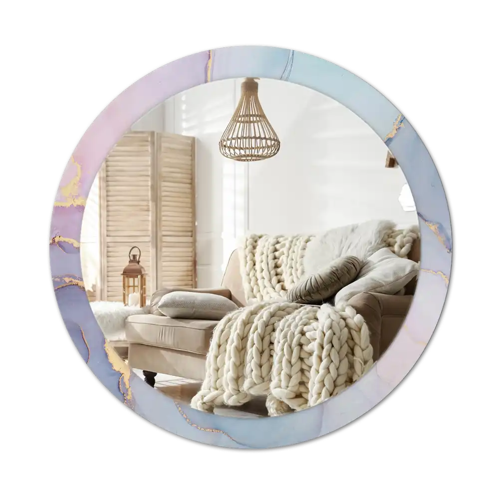 Round wall mirror decor Abstract fluid