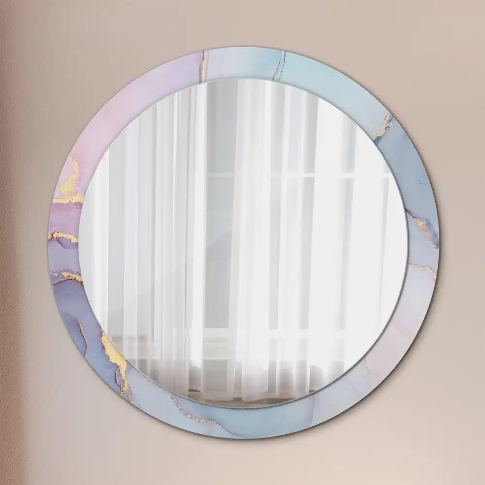 Round wall mirror decor Abstract fluid