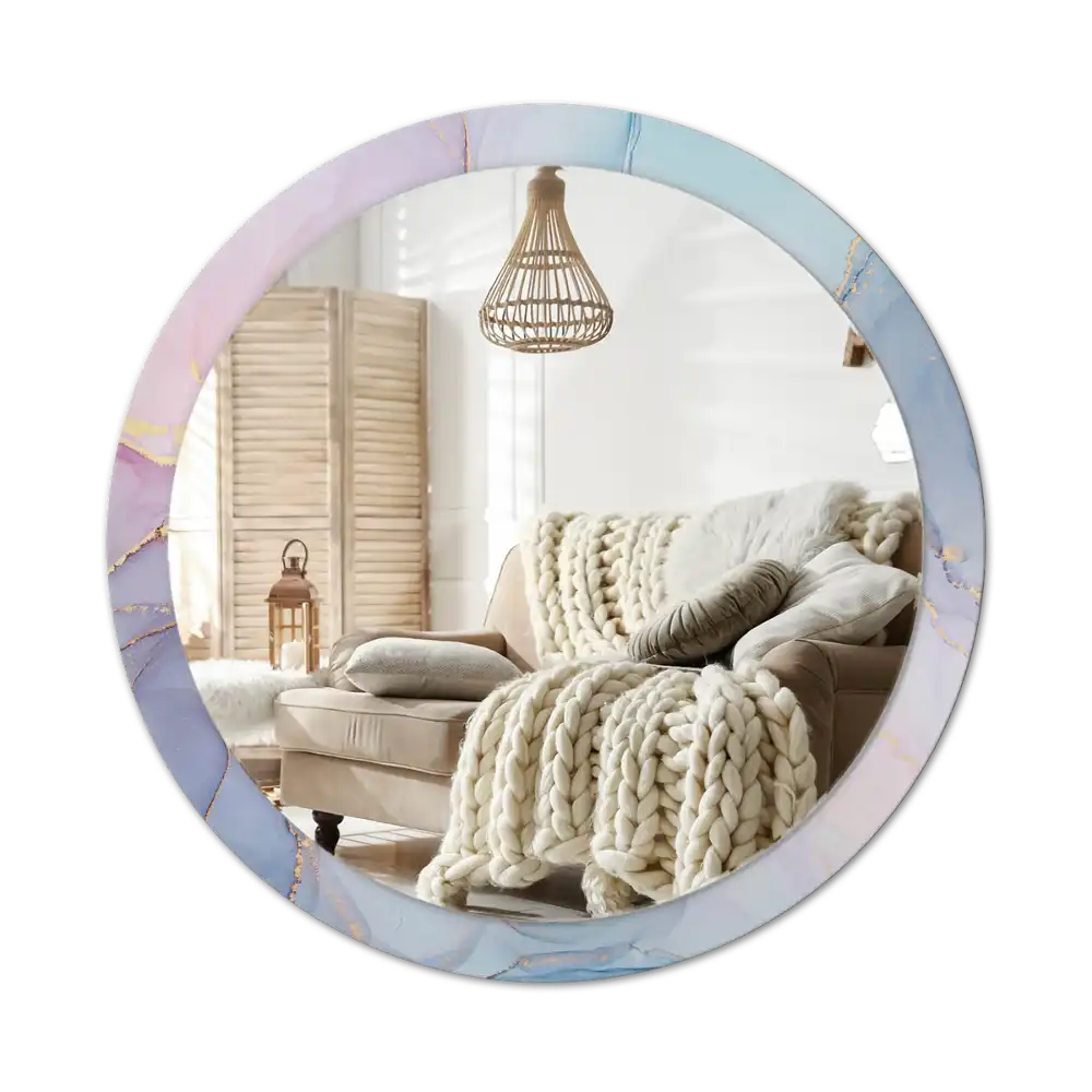 Round wall mirror decor Abstract fluid