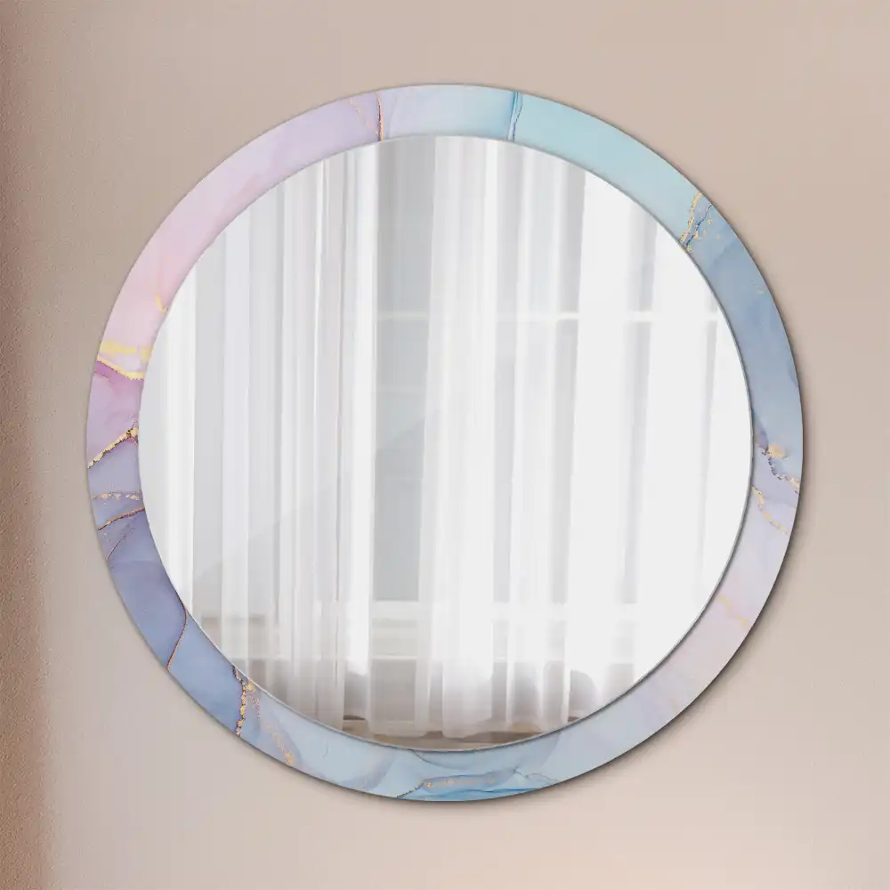 Round wall mirror decor Abstract fluid