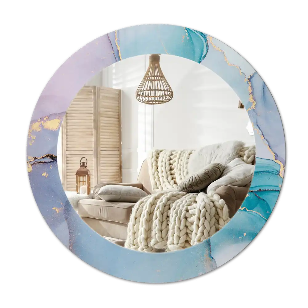 Round wall mirror decor Abstract fluid