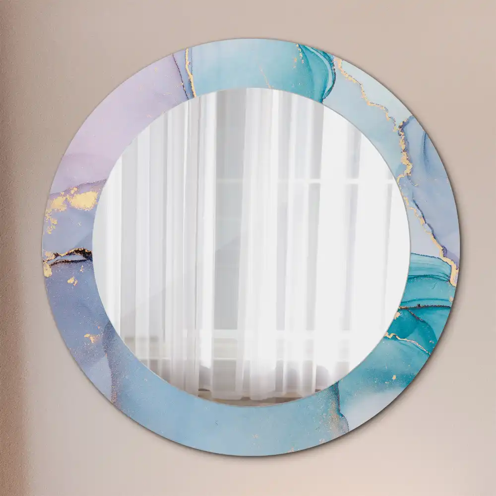 Round wall mirror decor Abstract fluid